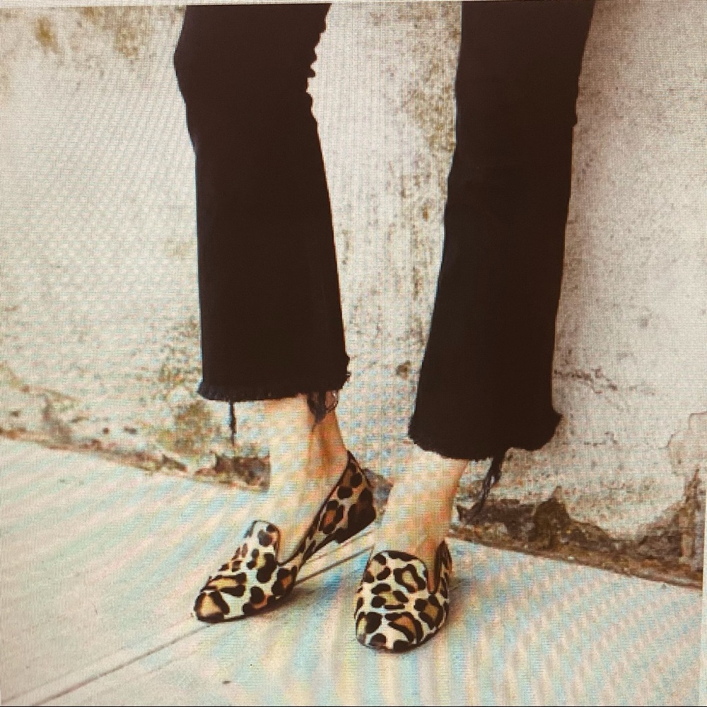Taryn Rose Bryanna Leopard Calf Hair Loafer Flat